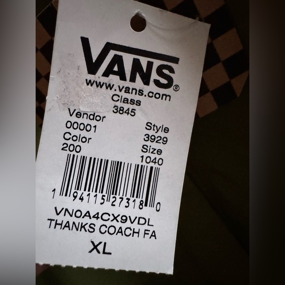 VANS Thanks Coach Jacket Olive Green Windbreaker Size XL - Picture 4 of 8
